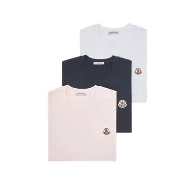 Moncler T-shirts En Coton À Logo (lot De 3), Femme, Multicolore, Taille: Xs