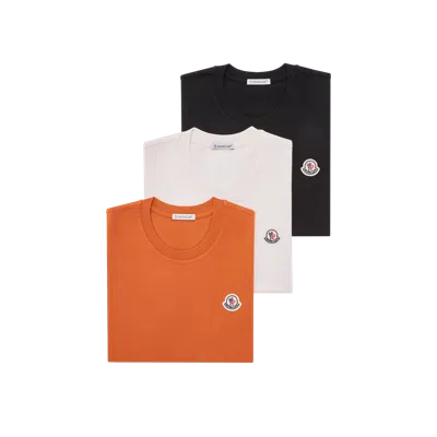 Moncler T-shirts En Coton À Logo (lot De 3), Femme, Multicolore, Taille: S