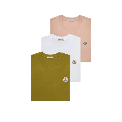 Moncler T-shirts En Coton À Logo (lot De 3), Femme, Multicolore, Taille: S