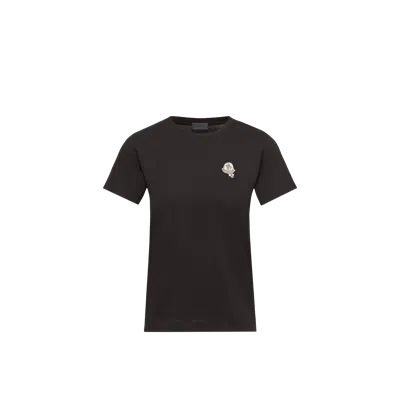 Moncler Logo Patch Cotton T-shirt, Women, Black, Size: Xs