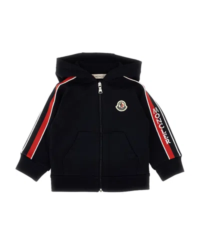 Moncler Logo-patch Cotton Zip-up Jacket In Blue