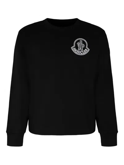MONCLER LOGO-PATCH CREW-NECK COTTON SWEATSHIRT