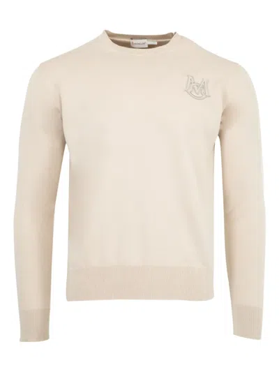 MONCLER LOGO-PATCH CREW-NECK SWEATER