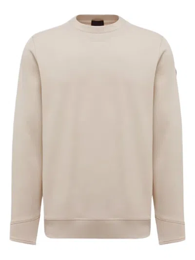 Moncler Sweat En Coton À Empiècement Logo In Neutral