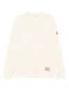 Moncler Logo-patch Crew Neck Sweatshirt In Neutral