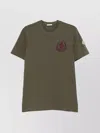 Moncler Logo Patch Crew Neck T-shirt In Green
