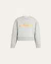 Moncler Logo Patch Crewneck Sweatshirt In Gray