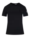 Moncler Logo Patch Crewneck T-shirt In Black