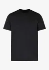 Moncler Black Solid Crew Neck T-shirt In Black