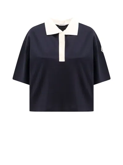Moncler Cotton Polo Shirt In Black
