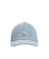 Moncler Logo-patch Denim Cap In Blue