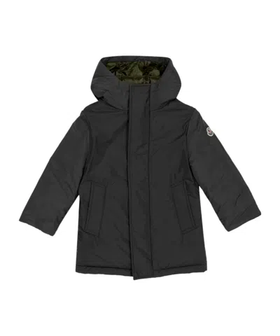 Moncler Kids' Logo Patch Down Jacket In Black