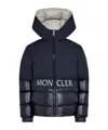 Moncler Logo Patch Down Jacket In Blue