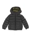 Moncler Logo Patch Down Jacket In Black