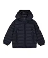 Moncler Logo Patch Down Jacket In Blue