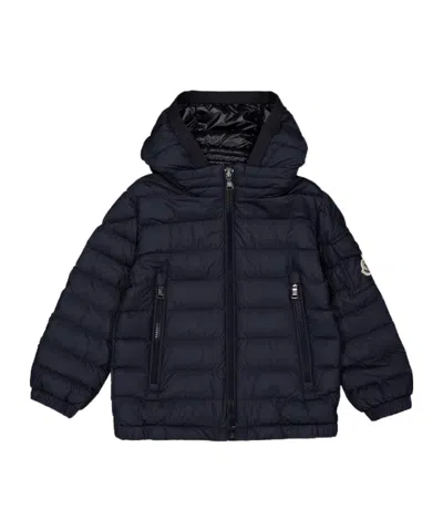 Moncler Kids' Logo Patch Down Jacket In Blue