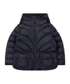 Moncler Logo Patch Down Jacket In Purple