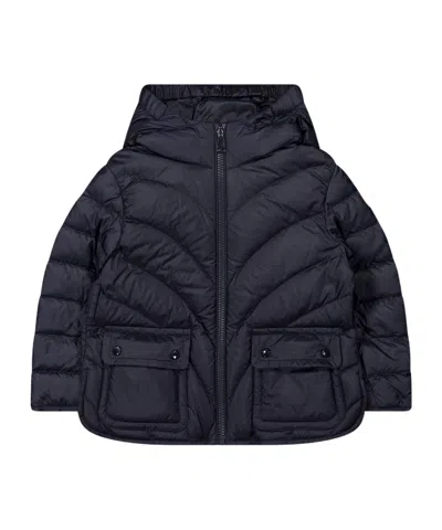 Moncler Logo Patch Down Jacket In Purple