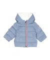 Moncler Logo Patch Down Jacket In Blue