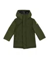 Moncler Logo Patch Down Jacket In Green
