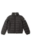 Moncler Logo Patch Down Jacket In Nero