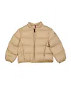 Moncler Logo Patch Down Jacket In Brown