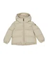 Moncler Logo Patch Down Jacket In Gray