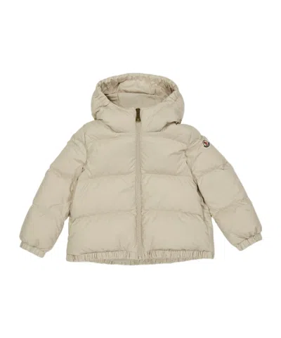 Moncler Kids' Logo Patch Down Jacket In Gray