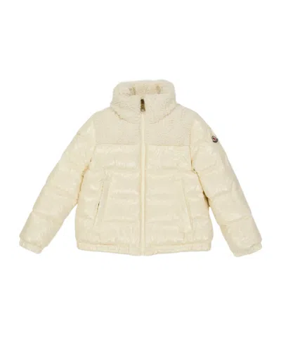 Moncler Kids' Logo Patch Down Jacket In Gray