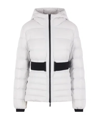 Moncler Logo Patch Down Jacket In White