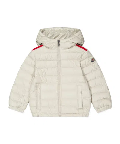 Moncler Kids' Logo Patch Down Jacket In White
