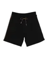 Moncler Drawstring Side Stripe Shorts In Black