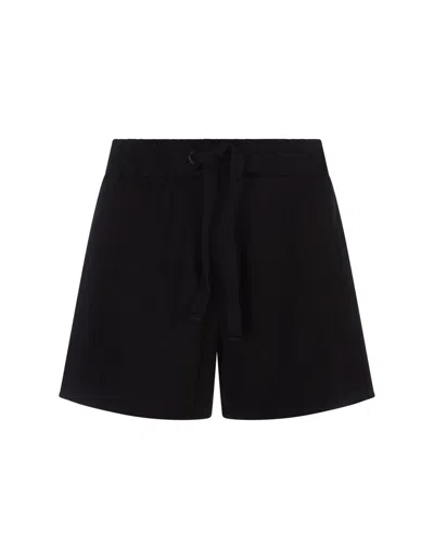 Moncler Logo Patch Drawstring Shorts In Blue