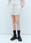 Moncler Logo Patch Drawstring Shorts In Cream