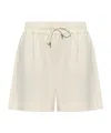 Moncler Cotton Elastic Waistband Side Pockets Drawstring Shorts In White