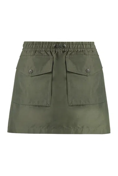 Moncler Cargo Mini Skirt In Green