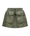 Moncler Elasticated-waist Cargo Mini Skirt In Green