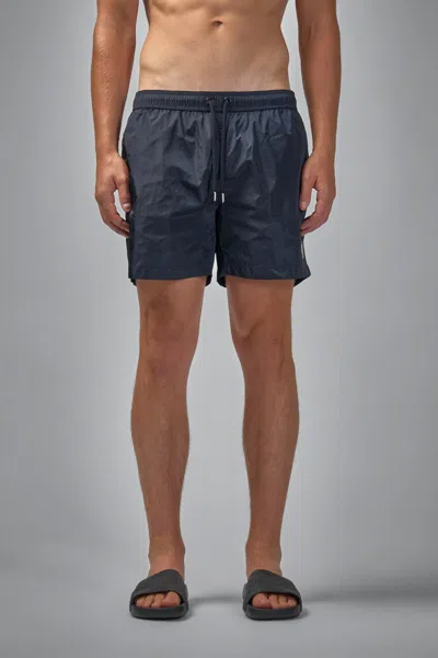 Moncler Logo Patch Drawstring Swim Shorts In Black