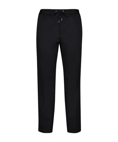 Moncler Logo Patch Drawstring Track Pants In Black