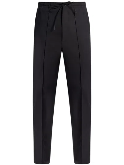 Moncler Logo-patch Drawstring Trousers In Black