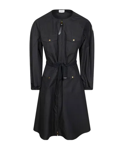 Moncler Logo Patch Dress In Black