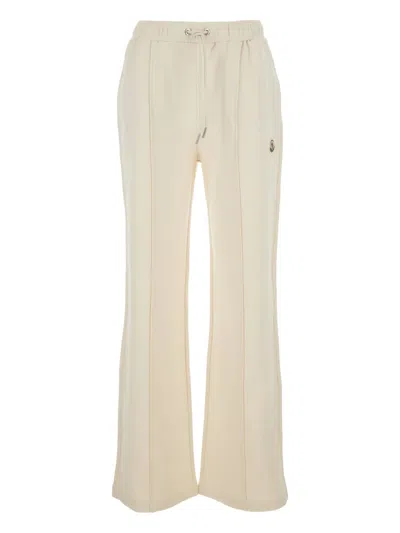 Moncler Logo-patch Elasticated-waistband Track Pants In Neutral