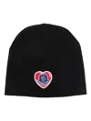 Moncler Logo-patch Fine-knit Beanie In Black