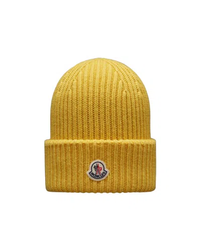Moncler Wool  Cashmere Beanie In Brown