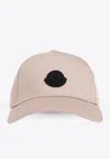 Moncler Logo Patch Gabardine Baseball Cap In Pink