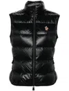 Moncler Grenoble Quilted Black Jacket With High Collar And Glossy Finish In Black