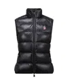 Moncler Grenoble Quilted Black Jacket With High Collar And Glossy Finish In Black