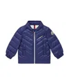 Moncler Logo-patch Goose-down Bomber Jacket In Blue