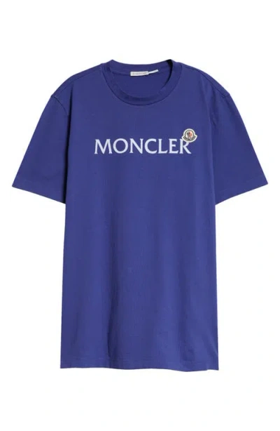 Moncler Logo Patch Graphic T-shirt In Blackberry Jam