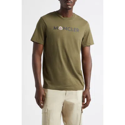 Moncler Logo Patch Graphic T-shirt In Green